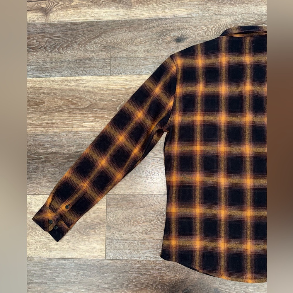 Nomad by Craft + Flow Rust Black Plaid Sierra Lined Flannel Size M 🍂LIKE NEW🍂 - Picture 7 of 14